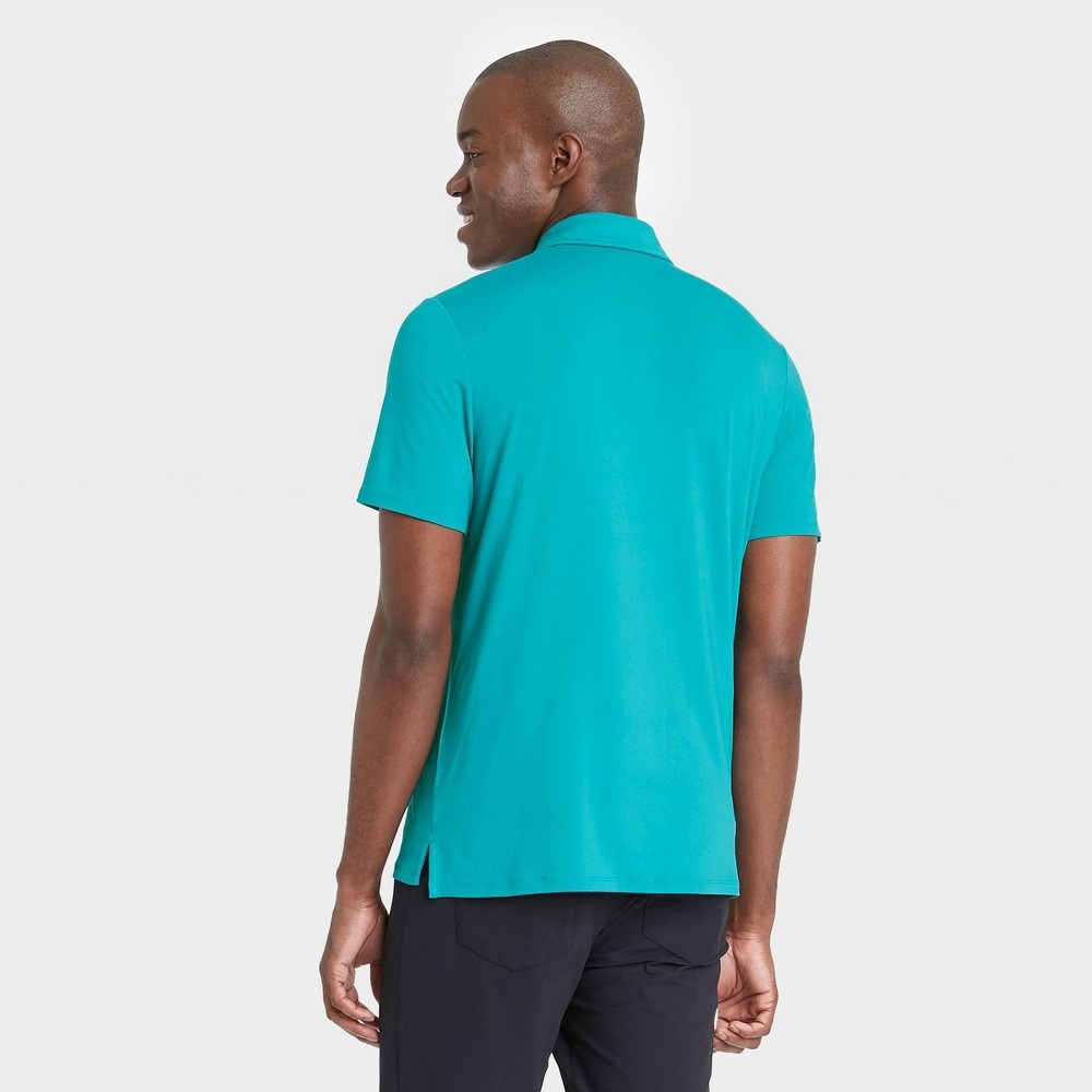 slide 2 of 4, Men's Jersey Polo Shirt - All in Motion Deep Turquoise M, 1 ct