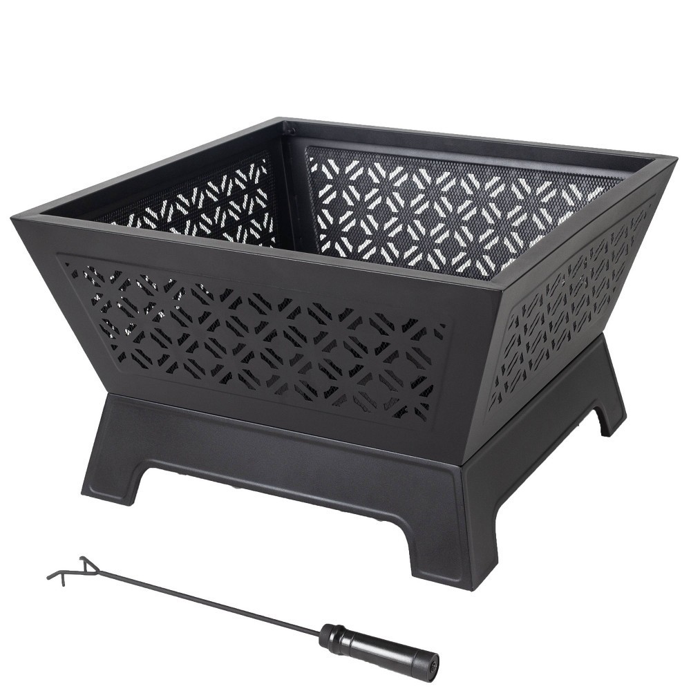 slide 2 of 7, Calipso 26" Square Wood Burning Fire Pit - Pleasant Hearth, 1 ct