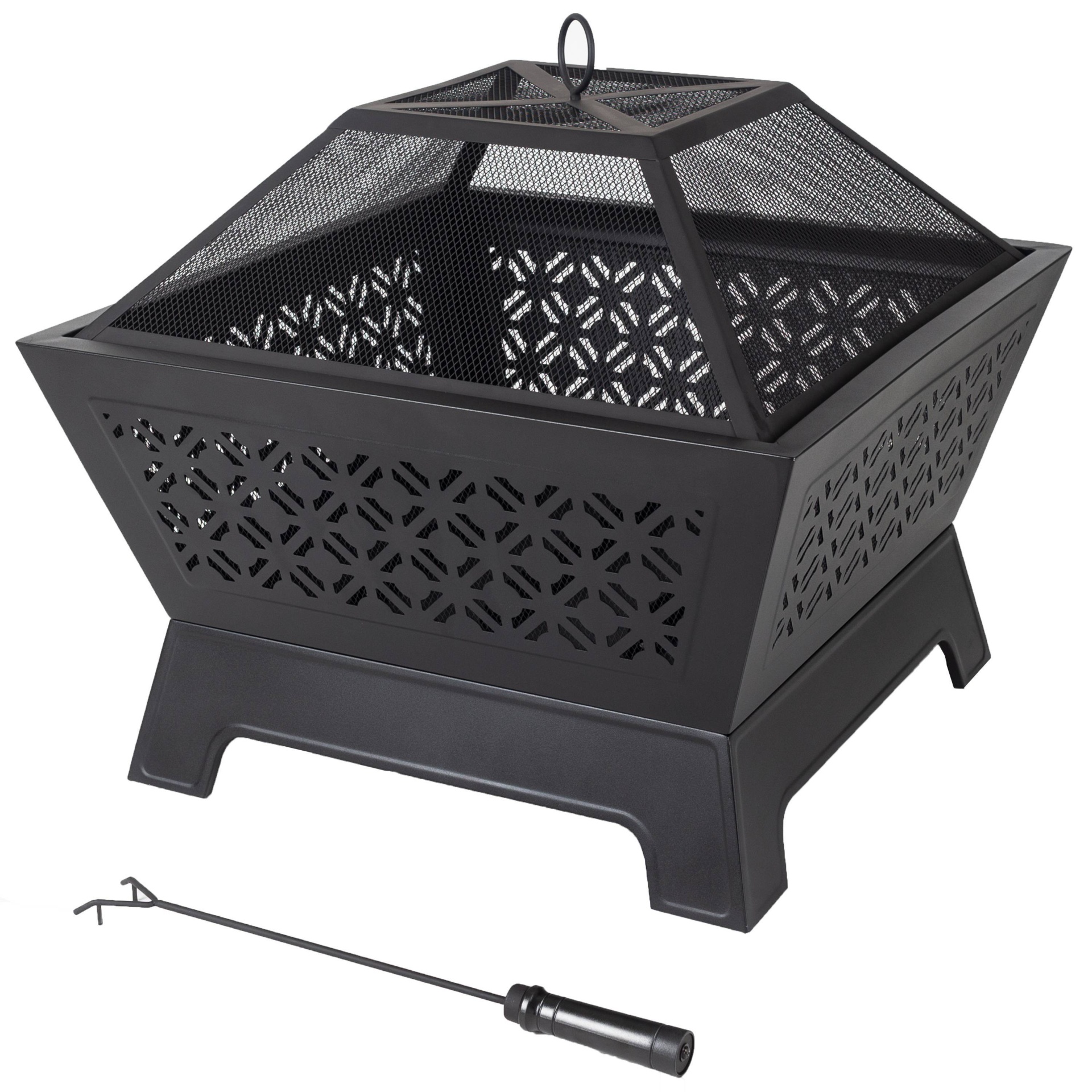 slide 1 of 7, Calipso 26" Square Wood Burning Fire Pit - Pleasant Hearth, 1 ct