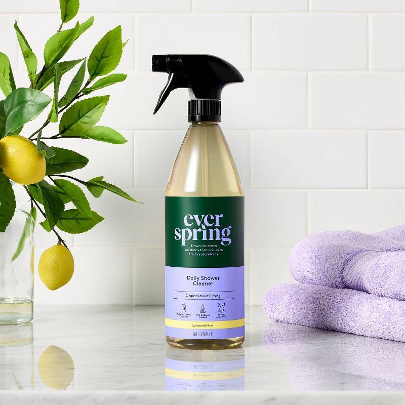slide 2 of 4, Lemon & Mint Daily Shower Cleaner - 28 fl oz - Everspring™, 28 fl oz