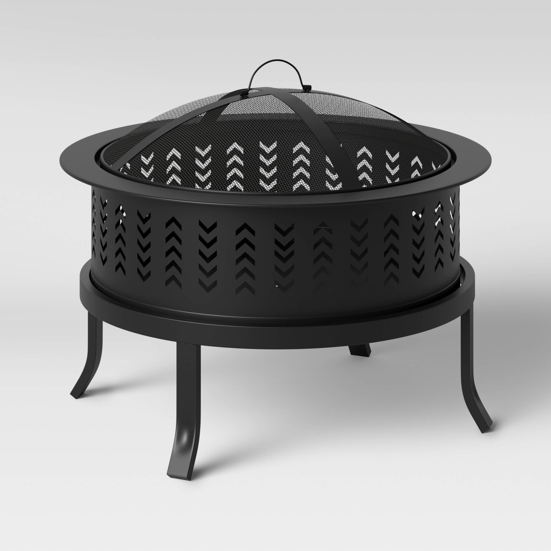 slide 1 of 4, 26" Chevron Outdoor Wood Burning Fire Pit - Threshold, 1 ct