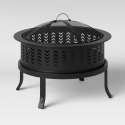 26" Chevron Outdoor Wood Burning Fire Pit - Threshold