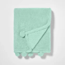 Teddy Bear Plush Throw Mint - Pillowfort