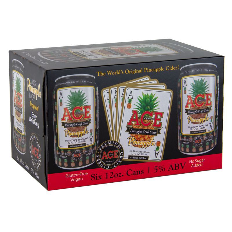 slide 1 of 13, ACE Cider ACE Pineapple Hard Cider - 6pk/12 fl oz Cans, 6 ct; 12 fl oz