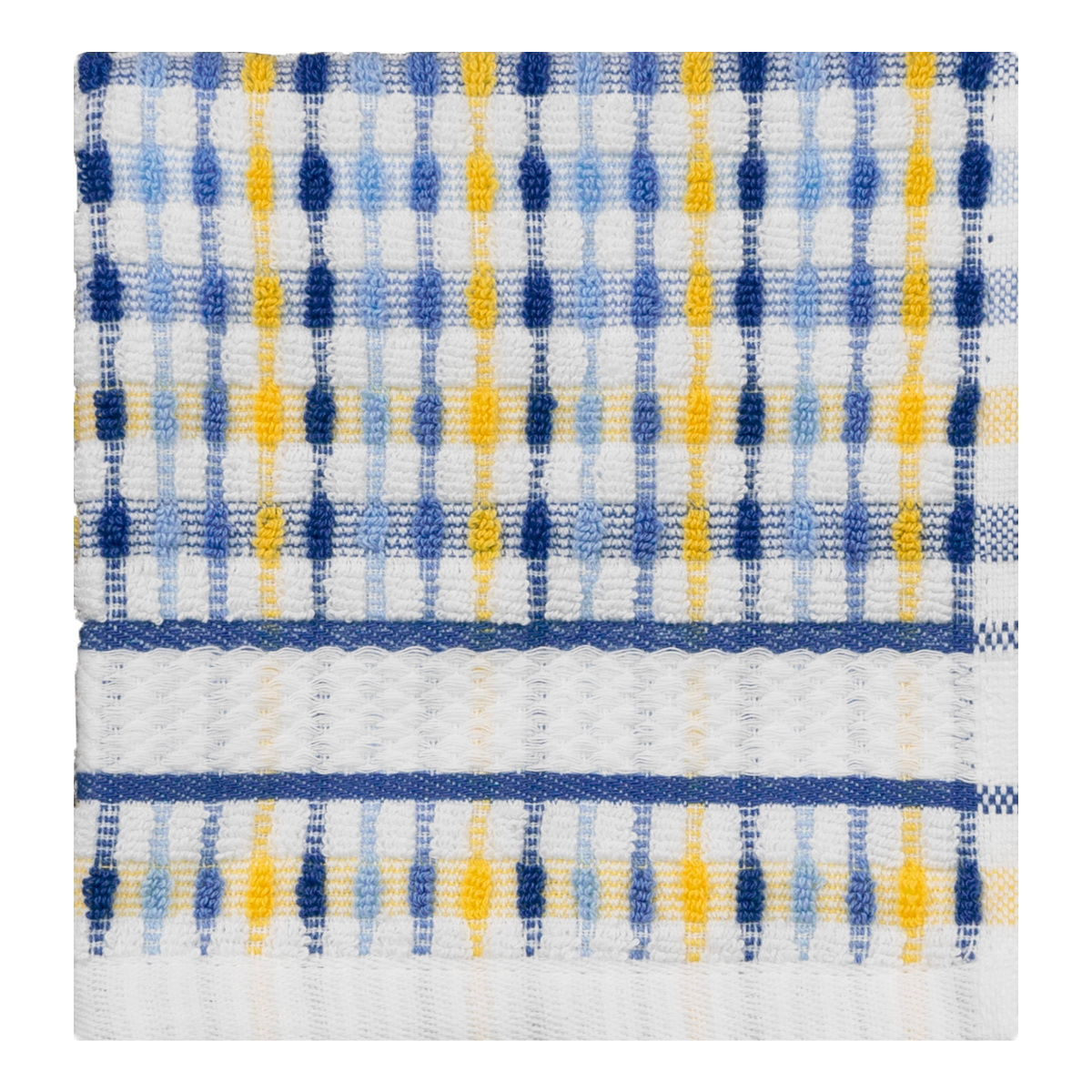 slide 1 of 1, Meijer Corporate Seasonal MCS Blue & Yellow Popcorn Dish Cloth, 2 ct