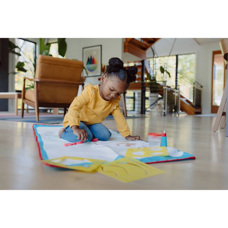 slide 2 of 10, Giant Aqua Draw Door & Floor Doodle Mat with 22 Mess-Free Tools – Chuckle & Roar, 1 ct