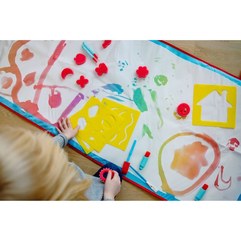 slide 7 of 10, Giant Aqua Draw Door & Floor Doodle Mat with 22 Mess-Free Tools – Chuckle & Roar, 1 ct