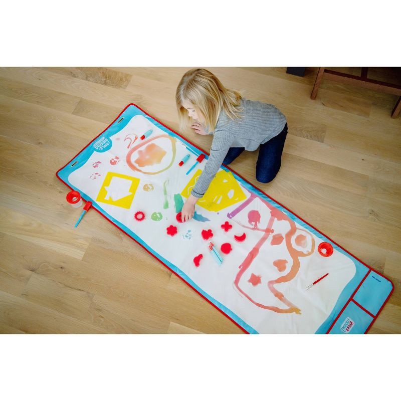slide 8 of 10, Giant Aqua Draw Door & Floor Doodle Mat with 22 Mess-Free Tools – Chuckle & Roar, 1 ct