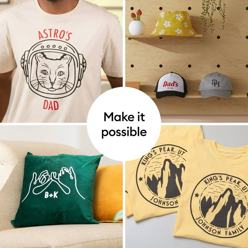 slide 5 of 8, Cricut 3' Smart Iron-On Vinyl - Black, 1 ct