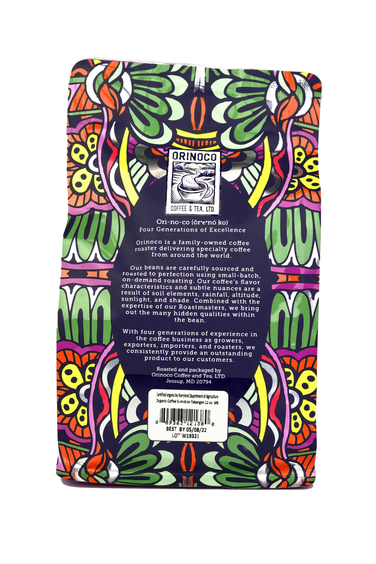 slide 2 of 2, Orinoco Coffee Whole Bean Sumatra Takengon, 12 oz