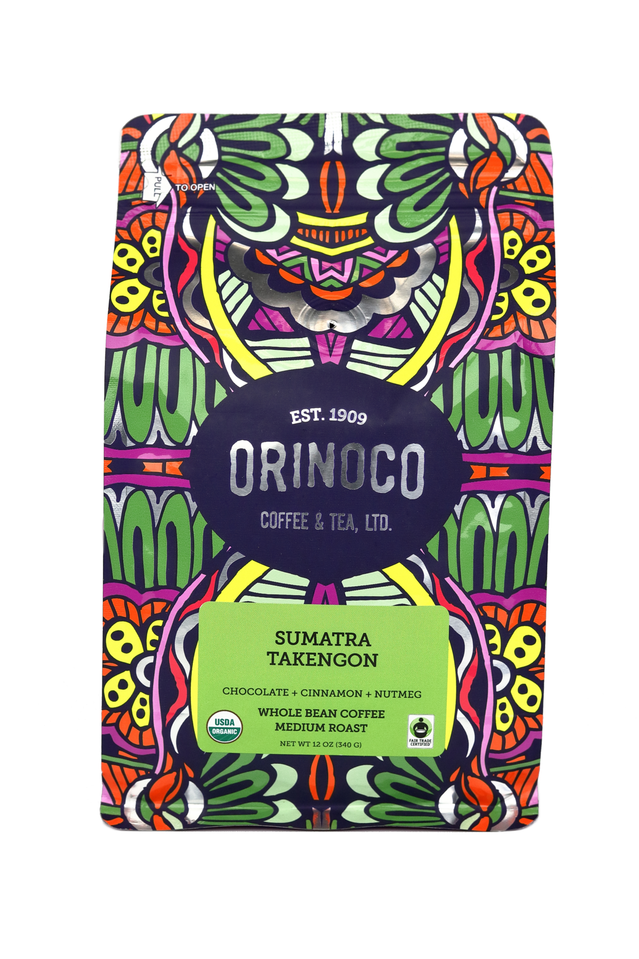 slide 1 of 2, Orinoco Coffee Whole Bean Sumatra Takengon, 12 oz