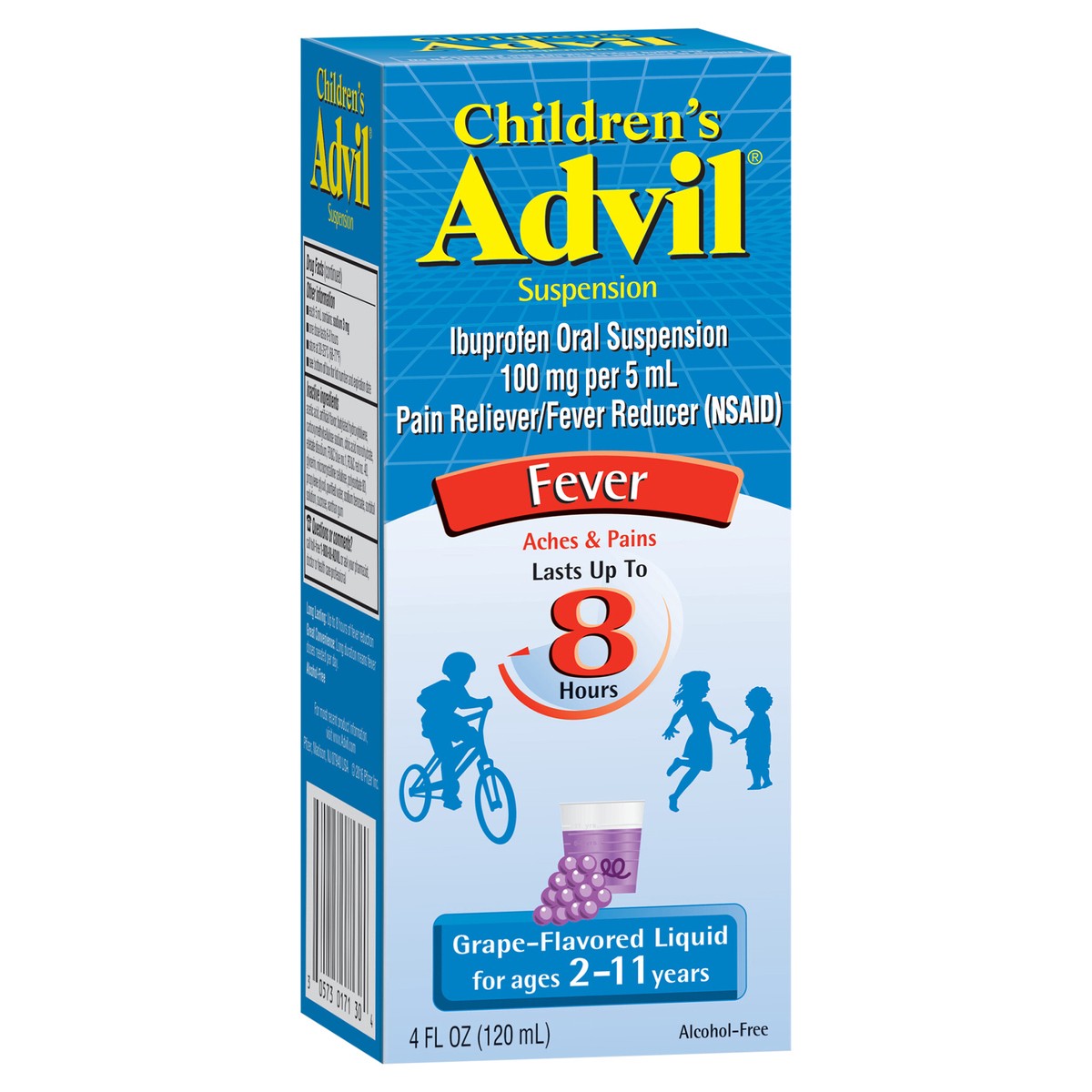 slide 6 of 13, Advil Children's Advil Pain Reliever and Fever Reducer, Liquid Children's Ibuprofen for Pain Relief, Grape - 4 Fl Oz, 4 fl oz