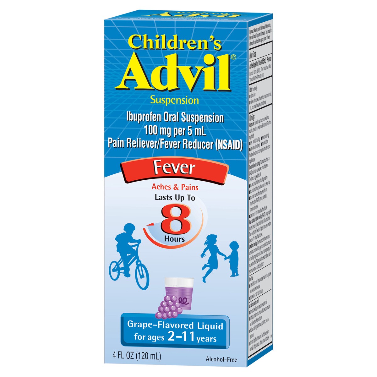 slide 11 of 13, Advil Children's Advil Pain Reliever and Fever Reducer, Liquid Children's Ibuprofen for Pain Relief, Grape - 4 Fl Oz, 4 fl oz