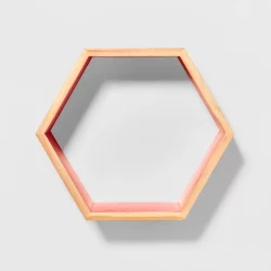 Natural Wood Hexagon Shelf Rose Pink - Pillowfort