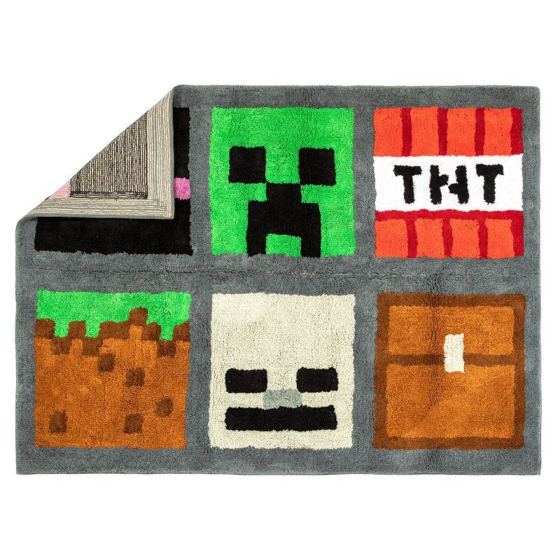 slide 2 of 4, 3'4"x4'6" Minecraft Accent Rug, 1 ct