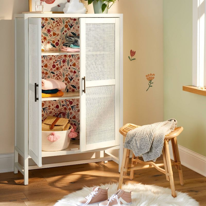 slide 5 of 5, Large Coiled Rope Kids' Basket with Tassels Natural/Rose Pink - Pillowfort™, 1 ct