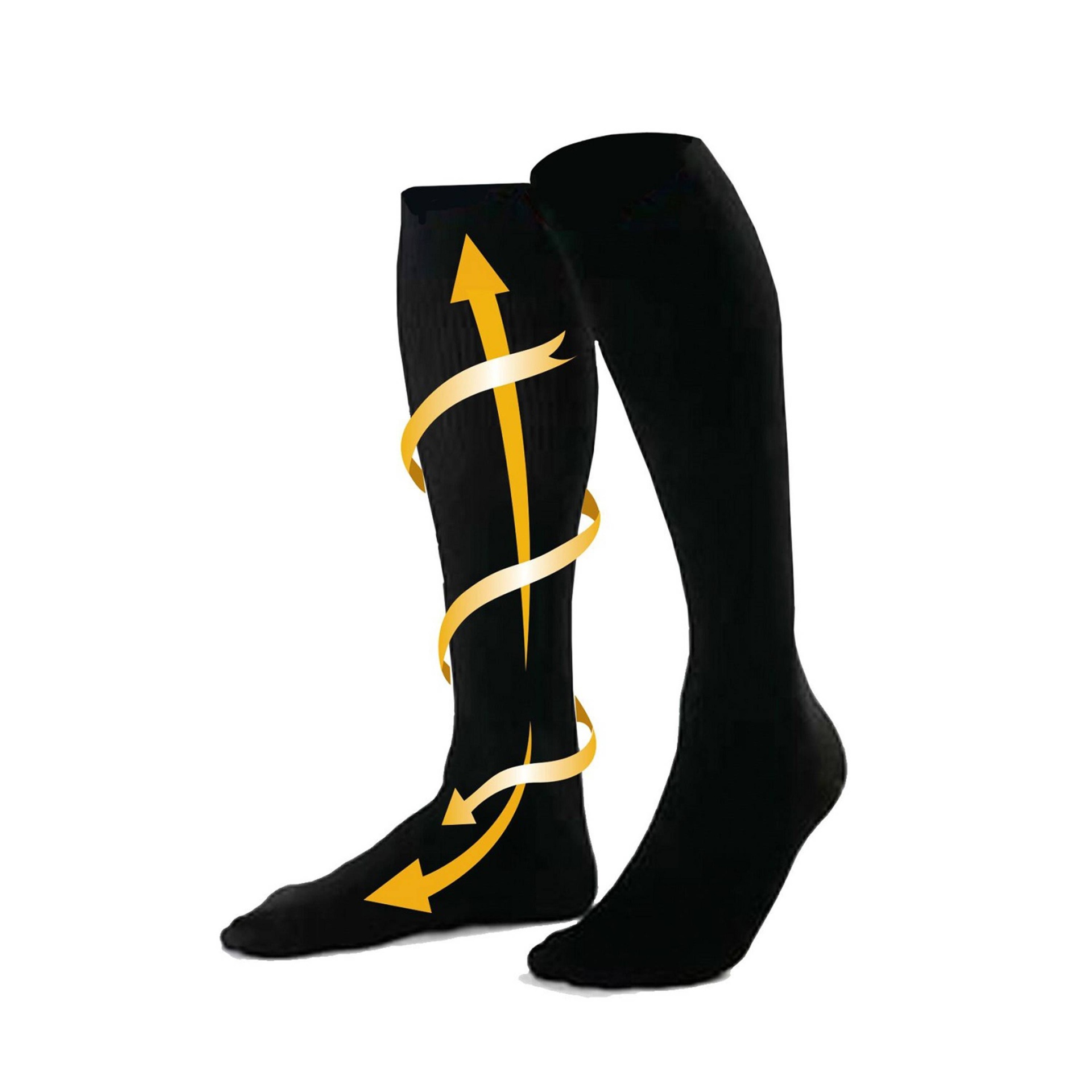 slide 1 of 5, Cabeau Ultra-Soft Compression Socks - Black, 1 ct