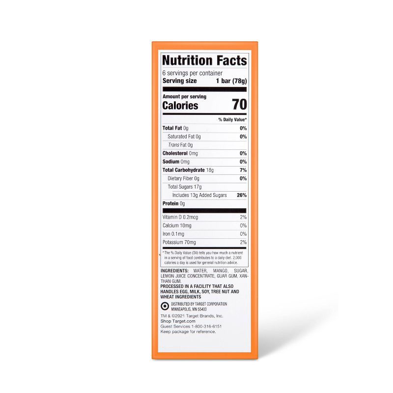 slide 2 of 4, Frozen Mango Fruit Bars - 16.5 fl oz/6ct - Good & Gather™, 16.5 fl oz, 6 ct
