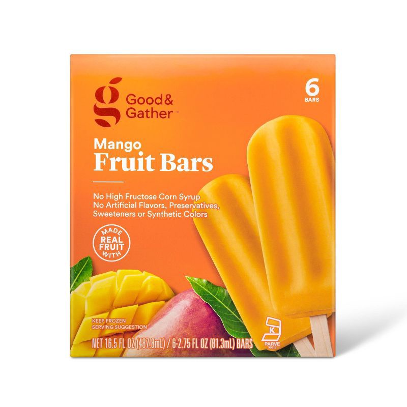 slide 1 of 3, Frozen Mango Fruit Bars - 16.5oz/6ct - Good & Gather™, 16.5 oz, 6 ct