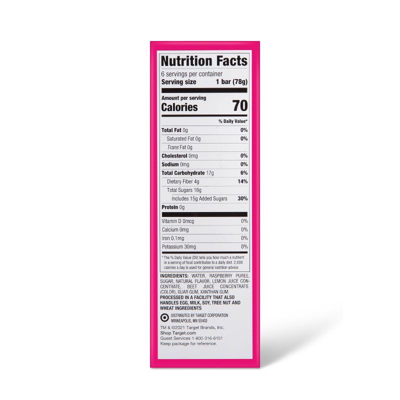 slide 2 of 3, Frozen Raspberry Fruit Bars - 16.5oz/6ct - Good & Gather™, 16.5 oz, 6 ct
