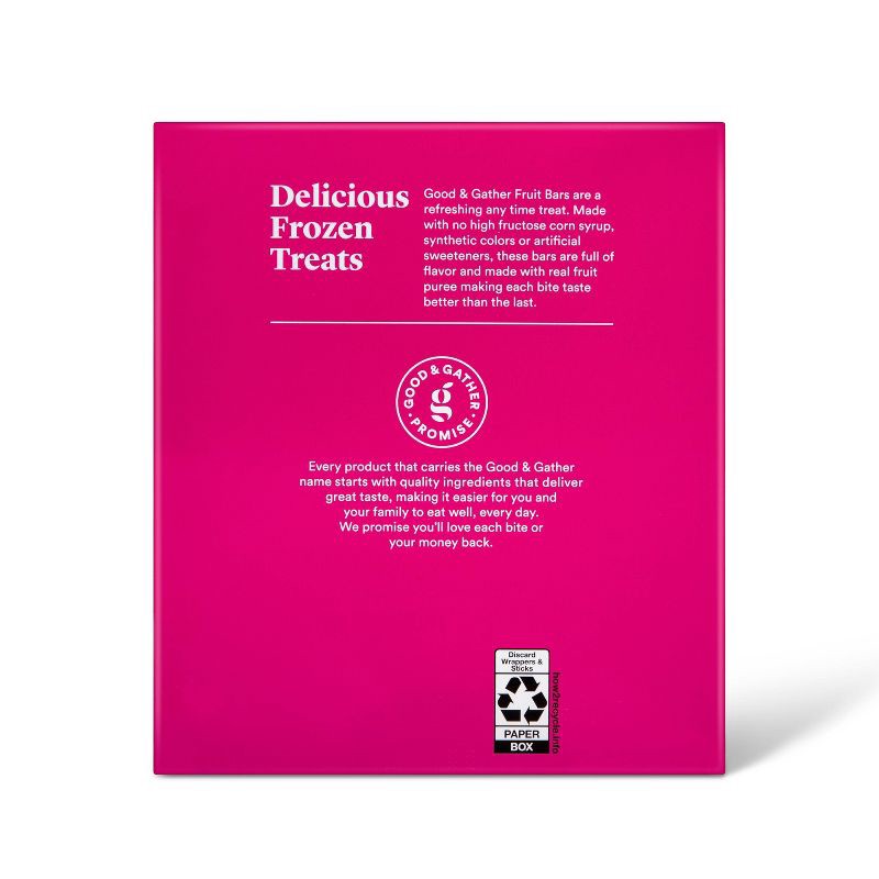 slide 3 of 3, Frozen Raspberry Fruit Bars - 16.5oz/6ct - Good & Gather™, 16.5 oz, 6 ct