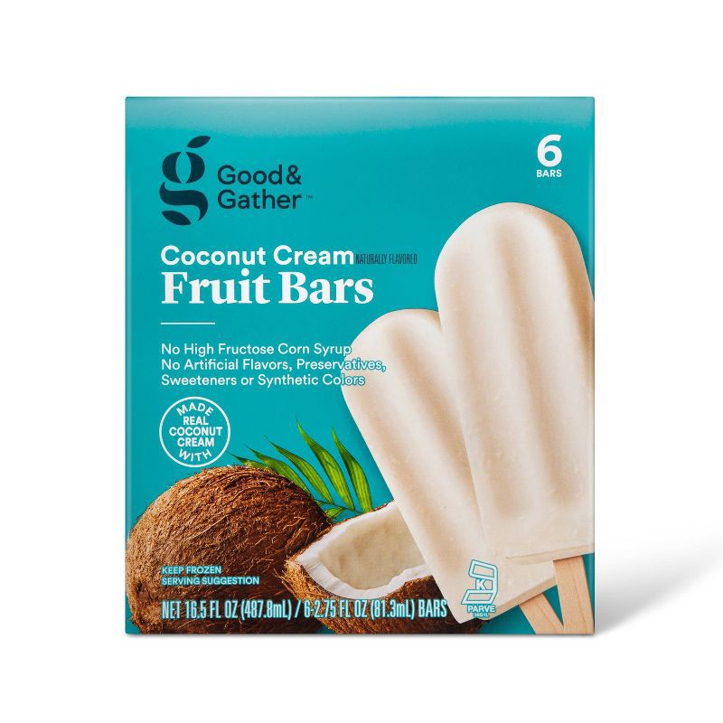 slide 1 of 3, Frozen Coconut Cream Fruit Bars - 16.5oz/6ct - Good & Gather™, 16.5 oz, 6 ct