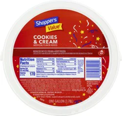 Shoppers Value Reduced Fat Cookies & Cream Ice Cream