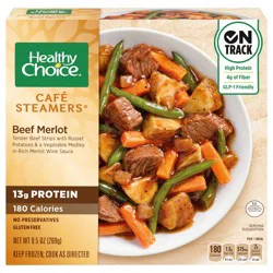 Healthy Choice Café Steamers Beef Merlot, Frozen Meal, 9.5 oz. Bowl