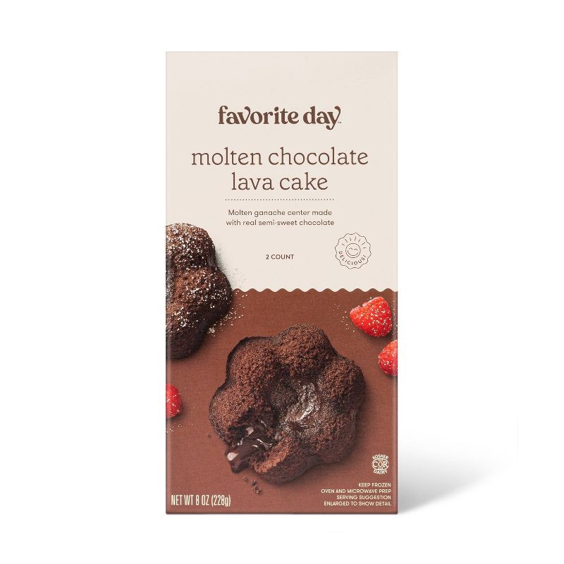 slide 1 of 3, Frozen Molten Chocolate Lava Cake - 8oz/2ct - Favorite Day™, 2 ct; 8 oz