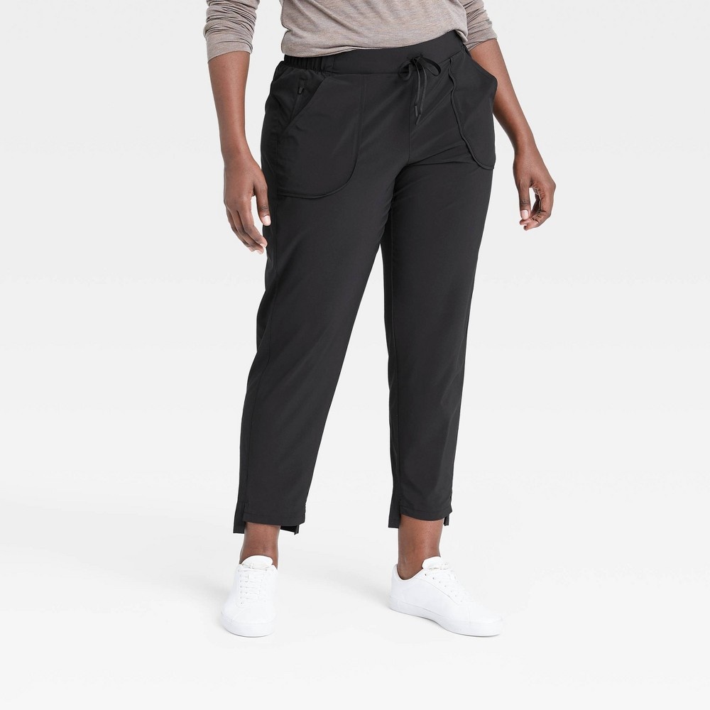 Women's Tapered Stretch Woven Pants - All in Motion Black XS 1 ct