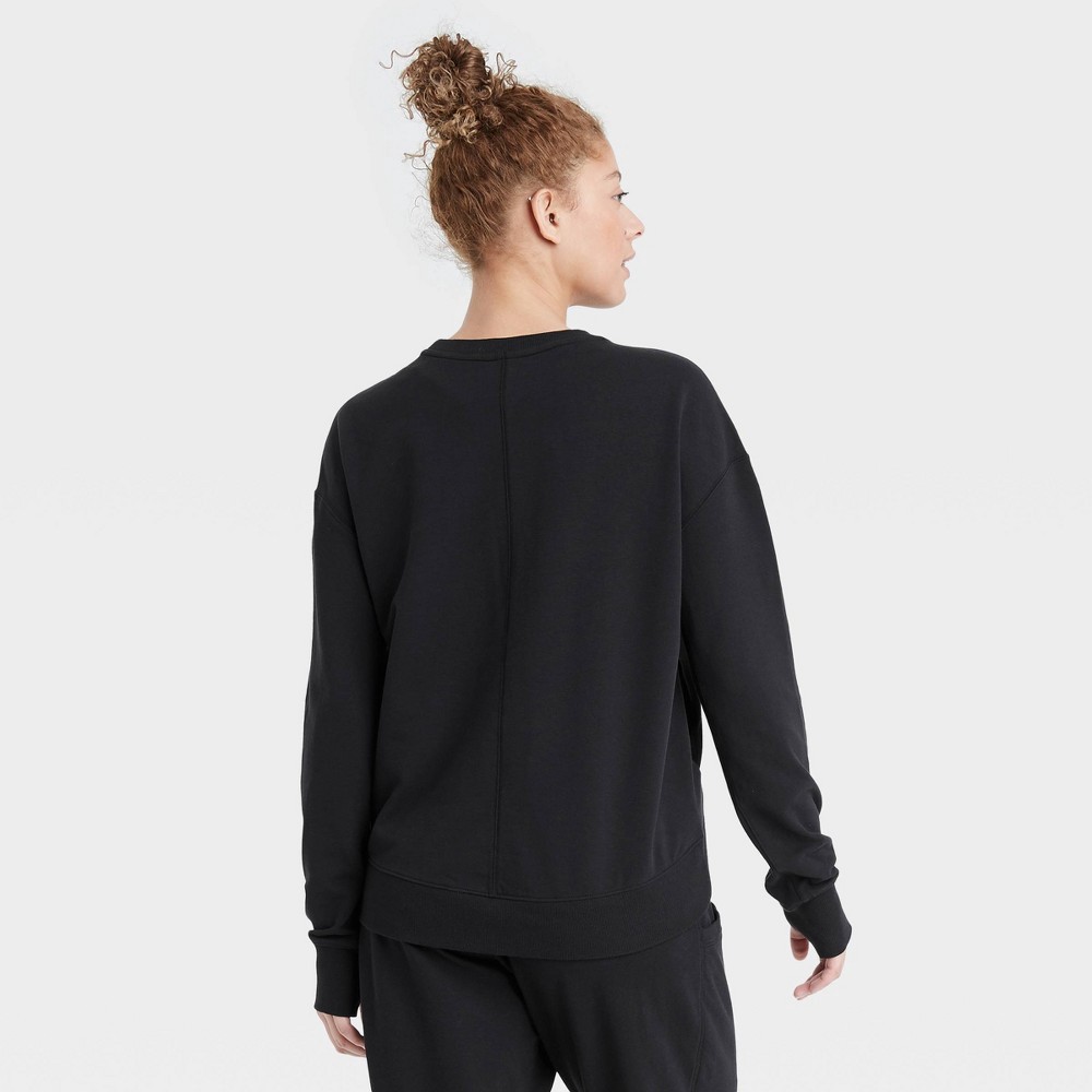 Women's Crewneck Sweatshirt - All in Motion Black S 1 ct | Shipt