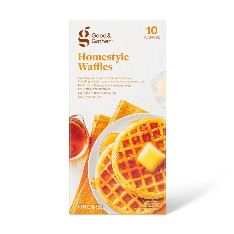 slide 1 of 3, Frozen Homestyle Waffles - 10ct - Good & Gather™, 10 ct