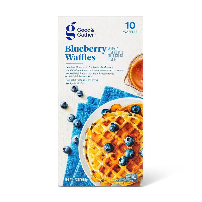 slide 1 of 3, Frozen Blueberry Waffles - 10ct - Good & Gather™, 10 ct