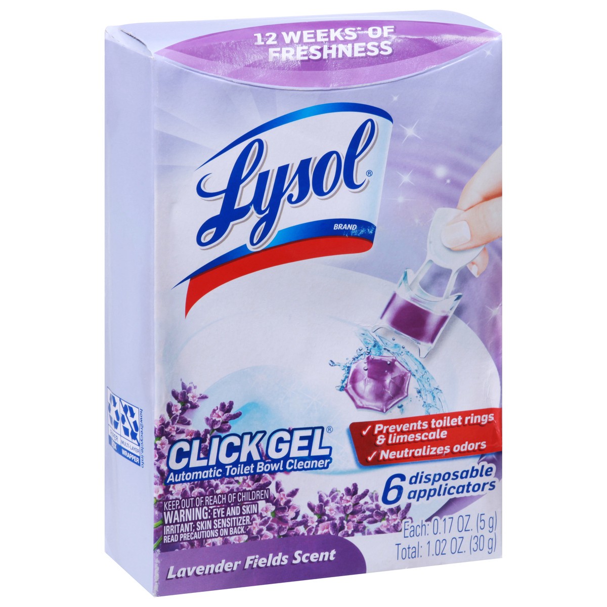 slide 2 of 9, Lysol Click Gel Automatic Toilet Bowl Cleaner, Lavender Scent, 6 ct