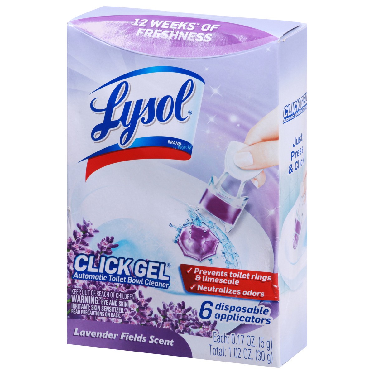 slide 3 of 9, Lysol Click Gel Automatic Toilet Bowl Cleaner, Lavender Scent, 6 ct