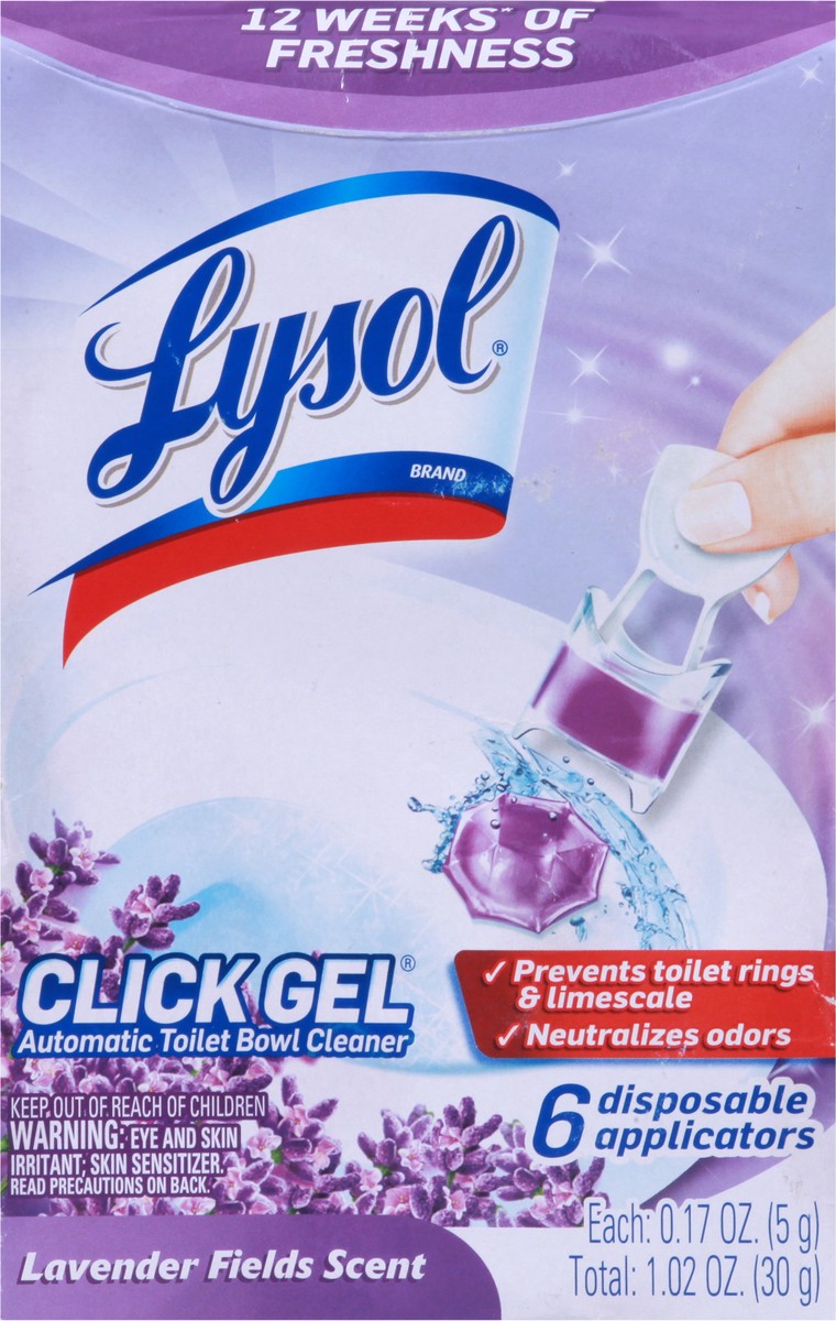 slide 6 of 9, Lysol Click Gel Automatic Toilet Bowl Cleaner, Lavender Scent, 6 ct