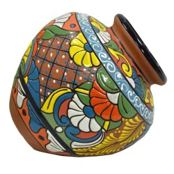 Blue Orange Pottery Terracotta Color Cubano Planter