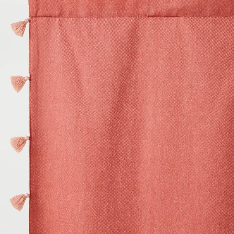 slide 3 of 6, 42"W x 84"L Tassel Kids' Blackout Window Curtain Panel Rose Pink - Pillowfort™, 1 ct