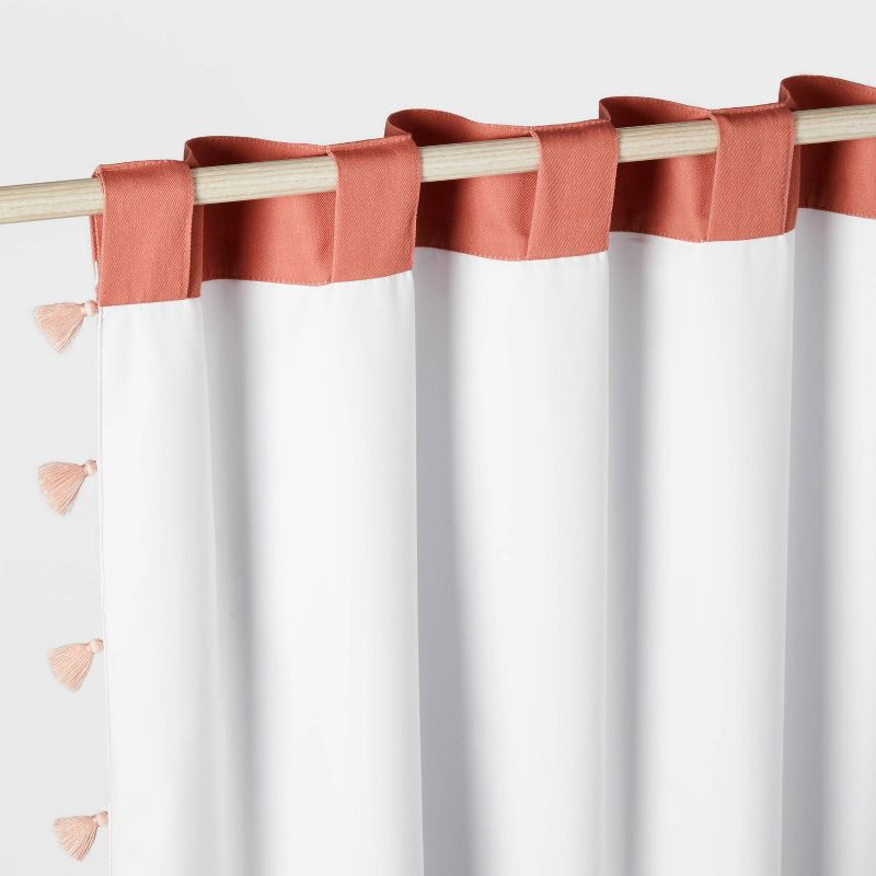 slide 5 of 6, 42"W x 84"L Tassel Kids' Blackout Window Curtain Panel Rose Pink - Pillowfort™, 1 ct