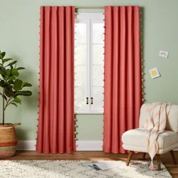 42"W x 84"L Tassel Kids' Blackout Window Curtain Panel Rose Pink - Pillowfort™