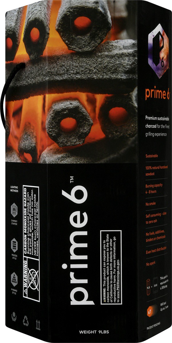 slide 5 of 9, Prime 6 Charcoal, 9 lb