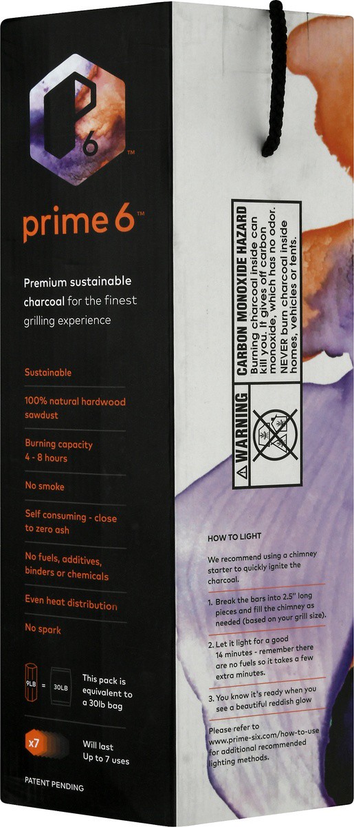 slide 8 of 9, Prime 6 Charcoal, 9 lb