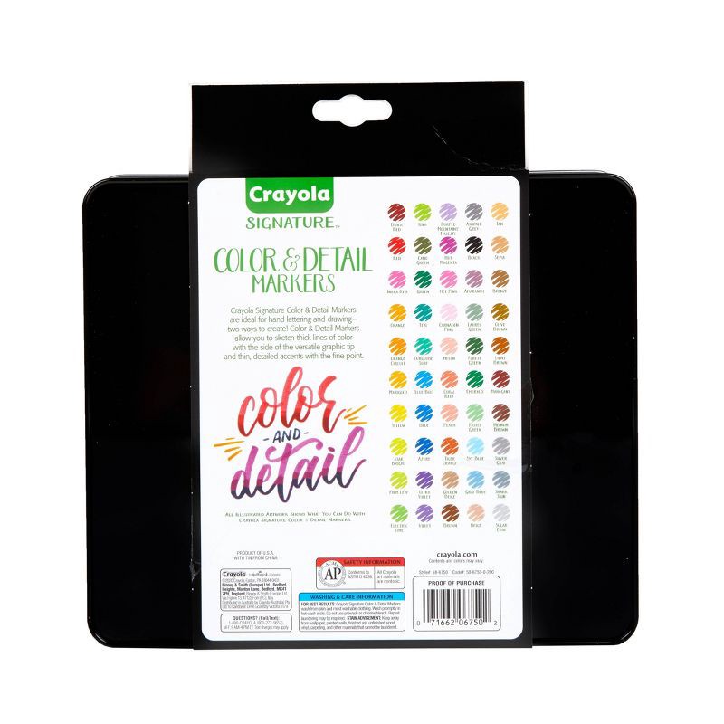 slide 7 of 7, Crayola 50ct Signature Color & Detail Markers Set: Fine Point, Multicolored, Non-Toxic, Artist Drawing & Coloring Markers, 50 ct