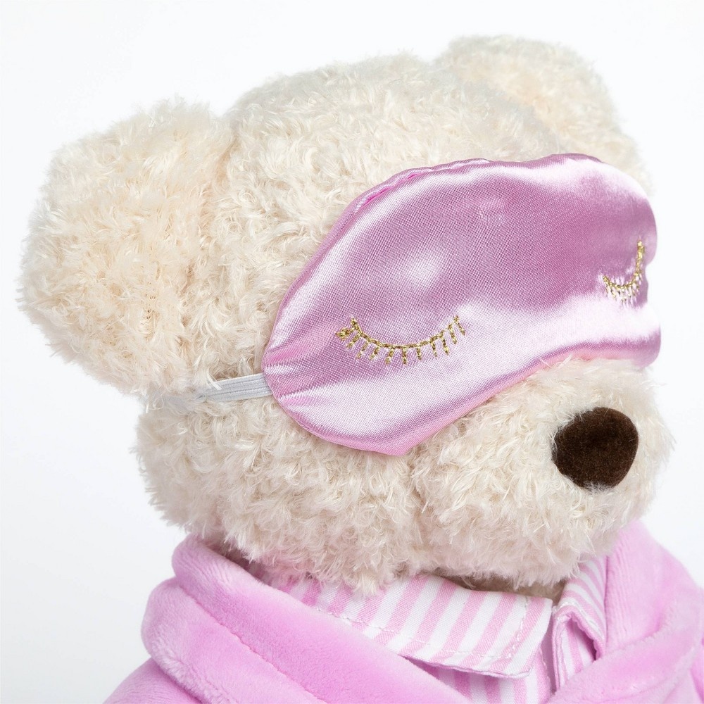 slide 2 of 6, FAO Schwarz Toy Plush Bear in Pajamas - pink with eye mask Valentine's Day, 1 ct