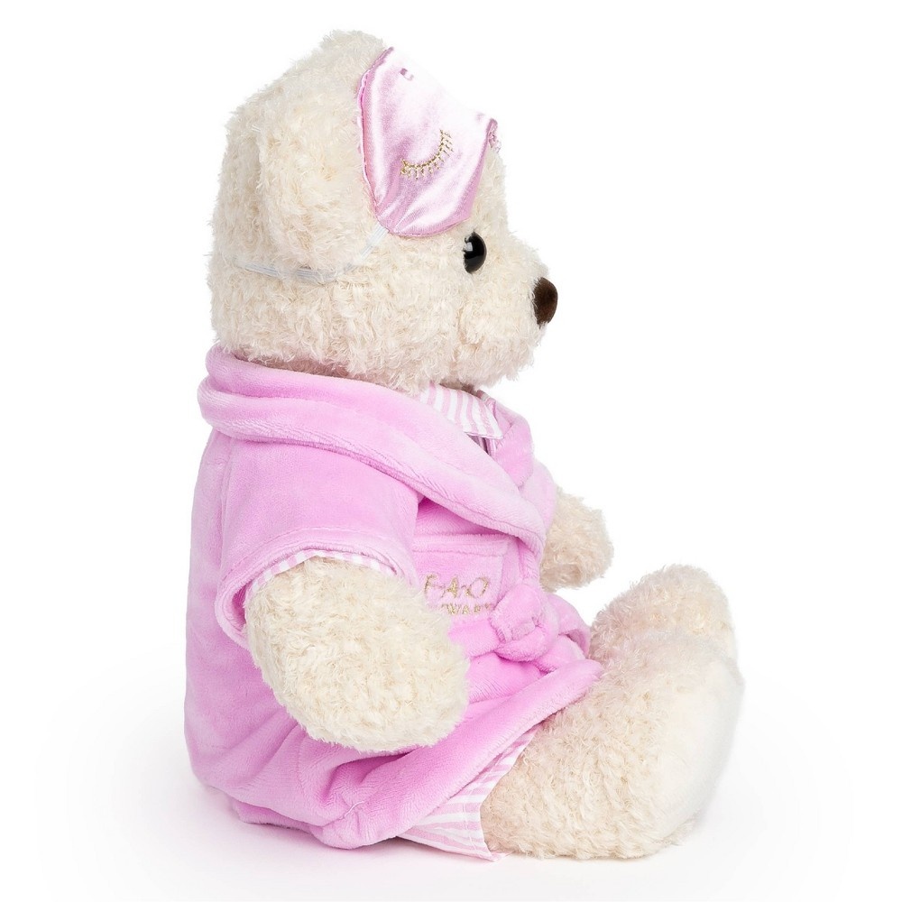 slide 4 of 6, FAO Schwarz Toy Plush Bear in Pajamas - pink with eye mask Valentine's Day, 1 ct