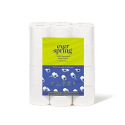 100% Recycled Toilet Paper - 24 Rolls - Everspring™