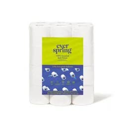100% Recycled Toilet Paper - 24 Rolls - Everspring™
