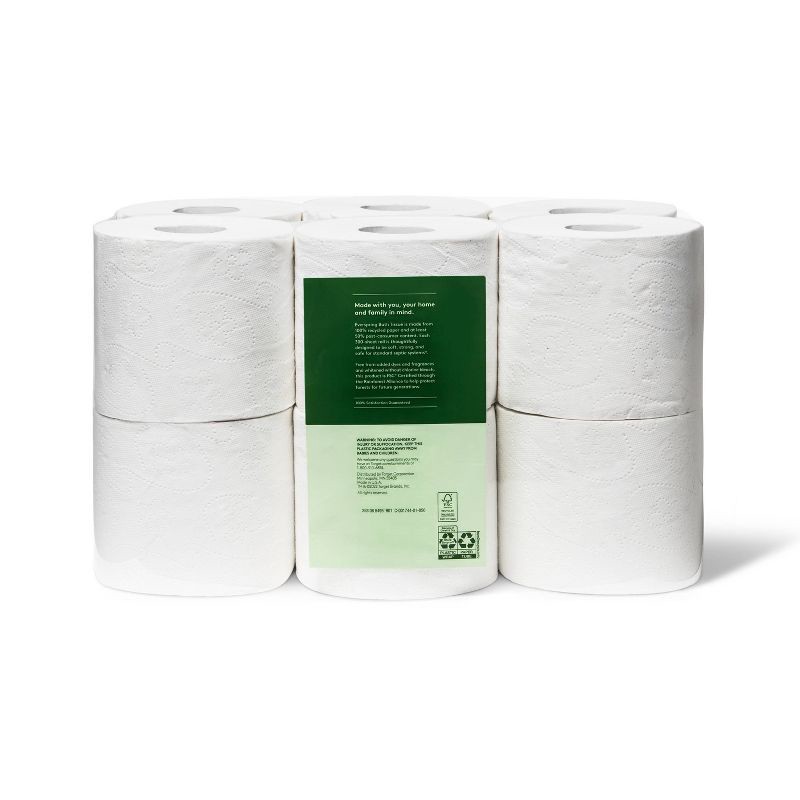 slide 3 of 3, 100% Recycled Toilet Paper - 12 Rolls - Everspring™, 12 ct