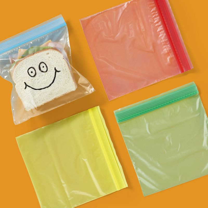 slide 2 of 4, Sandwich Storage Bags Assorted Colors - 64 ct - up&up, 64 ct