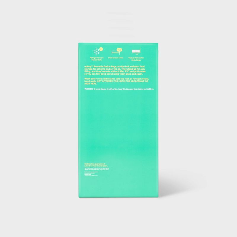 slide 3 of 5, Reusable Bag - Gallon Freezer - 8pk - up&up™, 8 ct